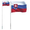 vidaXL Slovakia Flag and Pole 5.55 m Aluminium