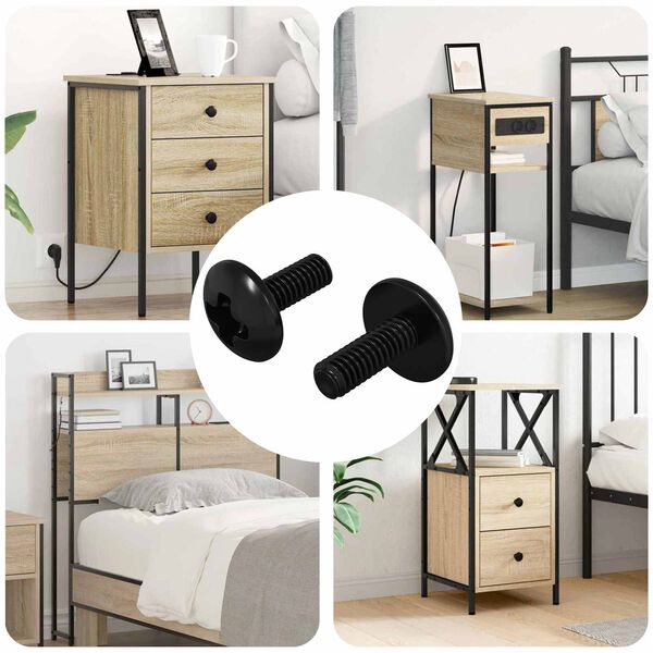 vidaXL Sleeve Screws 2 pcs Black M4 x 10 mm Steel