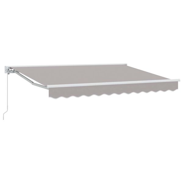 vidaXL Manual Retractable Awning Light Grey 3 x 2.5 m