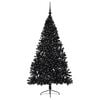 vidaXL Artificial Pre-lit Christmas Tree Black 210 cm PVC
