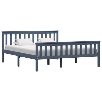 vidaXL Bed Frame Grey Solid Pinewood 160x200 cm