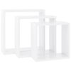 vidaXL Wall Cube Shelves 3 pcs White MDF