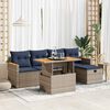 vidaXL 6 Piece Garden Sofa Set with Cushions Grey Poly Rattan Acacia
