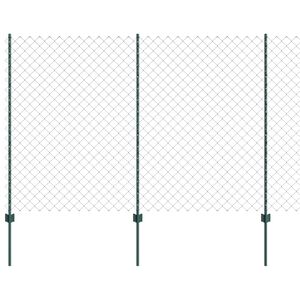 vidaXL Chain Link Fence with Post 25 x 1.6 m (W x H) PVC-Coated Steel