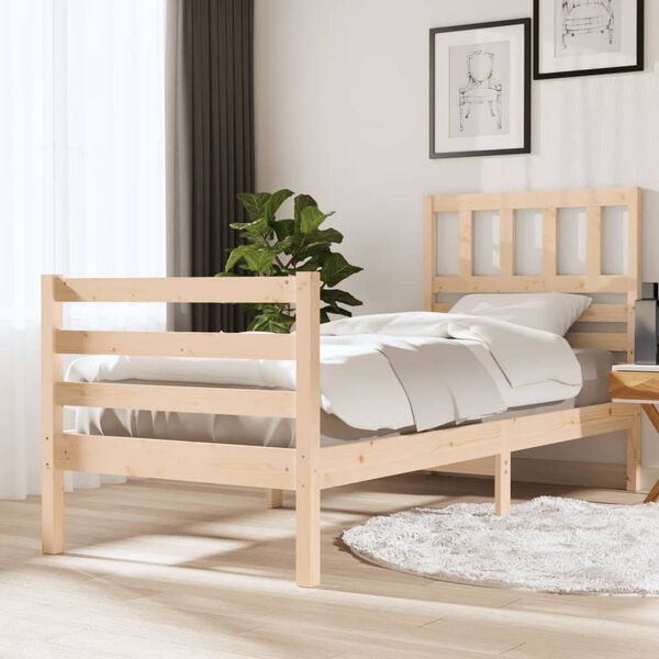 vidaXL Bed Frame without Mattress 75x190 cm Small Single Small Single Solid Wood