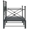 vidaXL Daybed with Trundle without Mattress Black 80x200 cm Steel