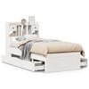 vidaXL Bookcase Bed without Mattress White 75x190 cm Solid Wood Pine
