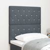 vidaXL LED Headboard with LED Strip Lights Dark Grey 80 cm Polyester