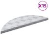 vidaXL Stair Tread Crescent 15 pcs Silver 60 x 18 cm Aluminium
