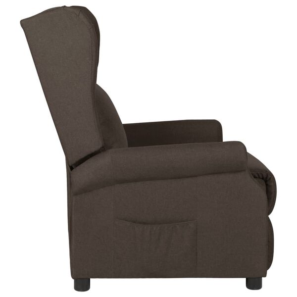 vidaXL Recliner Chair Dark Brown Fabric