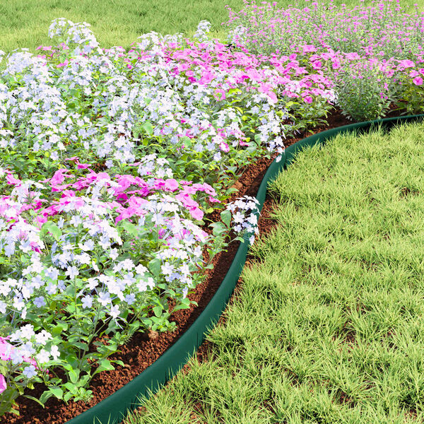 vidaXL Lawn Edgings Green 4000 x 4 x 5 cm Plastic