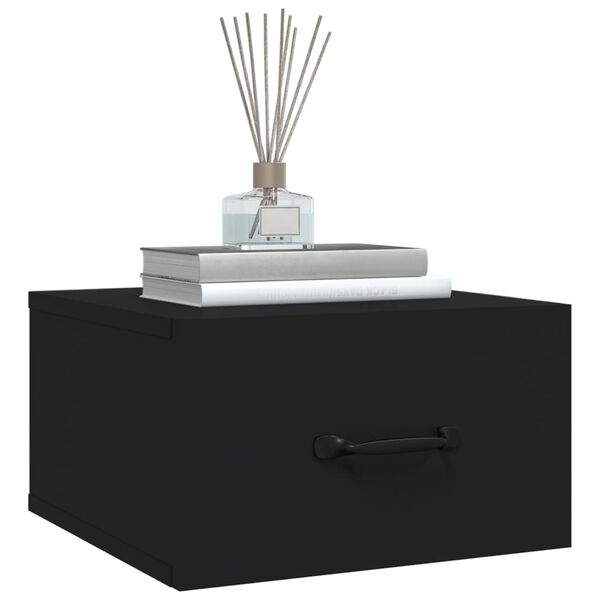 vidaXL Wall-mounted Bedside Cabinets 2 pcs Black 35x35x20 cm