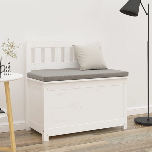 vidaXL Bench White 80x41x77 cm Solid Wood Pine