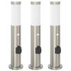 vidaXL Bollard Lights with Sensor&Outlet 3pcs 50 cm Stainless Steel IP44