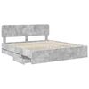 vidaXL Bed Frame Concrete Grey 180 x 200 cm Engineered Wood