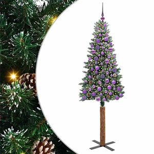 vidaXL Slim Christmas Tree Green 180 cm PVC and Solid Pine wood