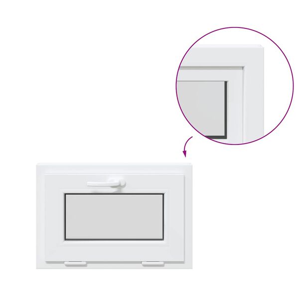vidaXL Basement Window RISOR 60x40 cm Tilt 2 Glazing White