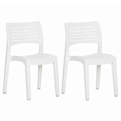 vidaXL Garden Chairs 2 pcs White Polypropylene