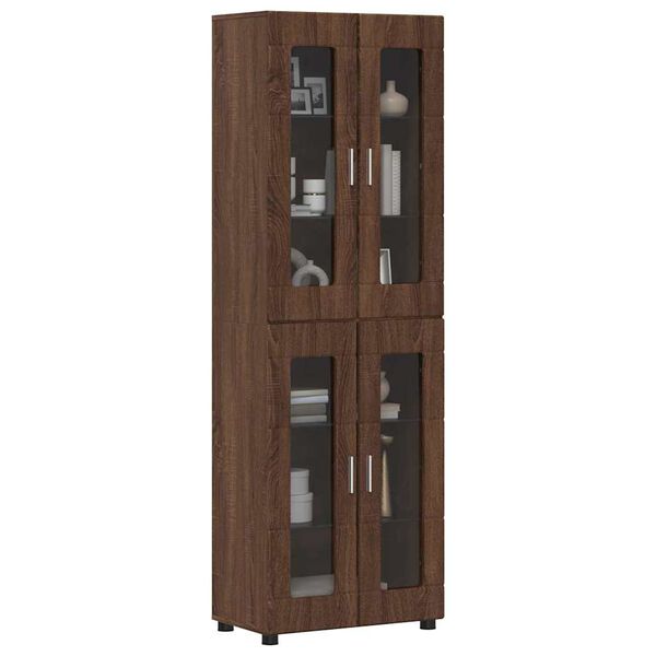 vidaXL Highboard FLORIN Brown Oak 60 x 35 x 182 cm Engineered Wood