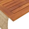 vidaXL Garden Table with Acacia Wood Top Beige 105x75x72 cm Poly Rattan