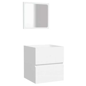 vidaXL Bathroom Cabinet with Mirror White Engineered Wood