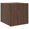 vidaXL TV Wall Cabinet with LED Lights Brown Oak 30.5x35x30 cm