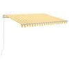 vidaXL Manual Retractable Awning with LED 300x250 cm Yellow and White