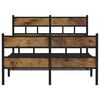 vidaXL Metal Bed Frame without Mattress Smoked Oak 120x200 cm