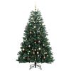 vidaXL Artificial Hinged Christmas Tree 300 LEDs & Ball Set 210 cm