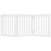 vidaXL Dog Gate Foldable 3 Panels White 150 cm Poplar Wood