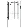 vidaXL Fence Gate with Spikes Grey 170 x 100 cm Powder-coated steel