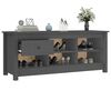 vidaXL Shoe Cabinet Grey 110x38x45.5 cm Solid Wood Pine