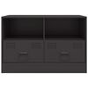 vidaXL TV Cabinets 2pcs Black 67x39x44 cm Steel