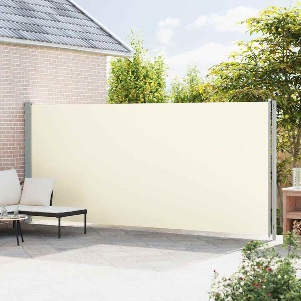 vidaXL Patio Retractable Side Awning 200x600 cm Cream