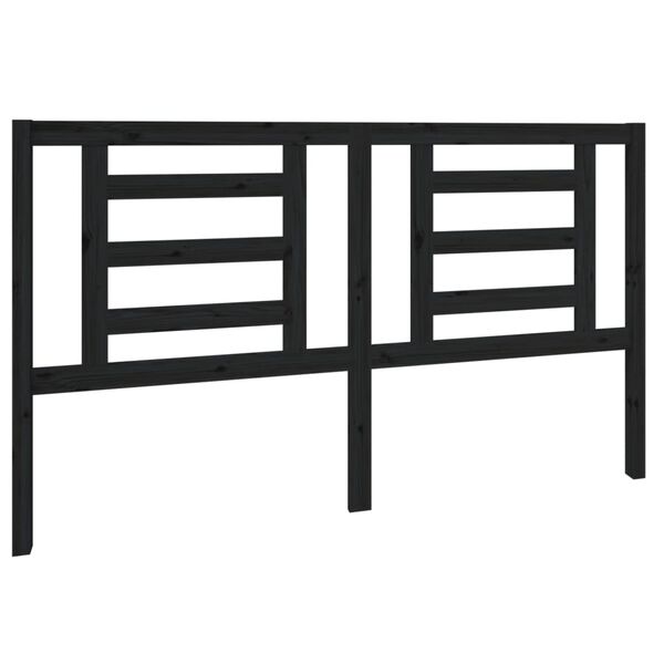 vidaXL Bed Headboard Black 166x4x100 cm Solid Pine Wood