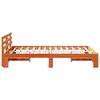 vidaXL Bed Frame with Headboard Wax Brown 135 x 190 cm Solid Pine Wood