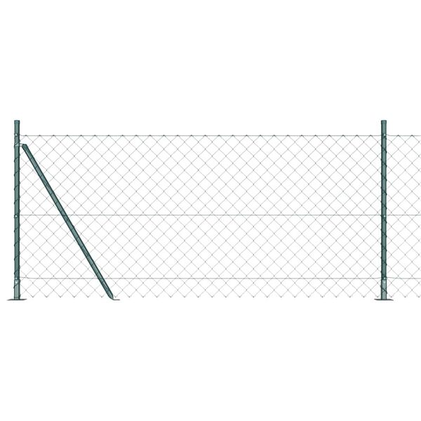 vidaXL Chain Link Fence with Posts Green 0.8 x 10 m Steel