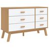vidaXL Drawer Cabinet OLDEN White and Brown Solid Wood Pine