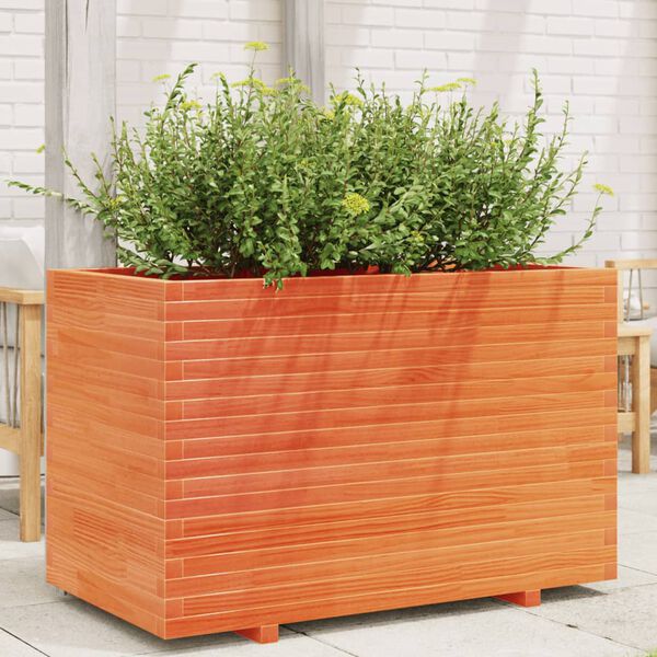 vidaXL Garden Planter Wax Brown 110x60x72 cm Solid Wood Pine