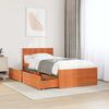 vidaXL Bed Frame without Mattress Wax Brown 90x200 cm Solid Wood Pine
