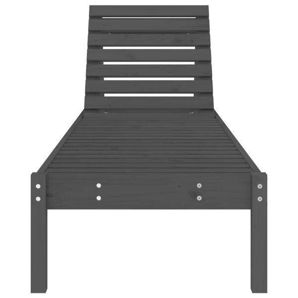 vidaXL Sun Loungers 2 pcs Grey 199.5x60x74 cm Solid Wood Pine