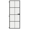 vidaXL Interior Door Slim Black 76x201.5 cm Tempered Glass and Aluminium