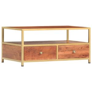 vidaXL Coffee Table | Honey Brown | Solid Acacia Wood, Steel | Medium