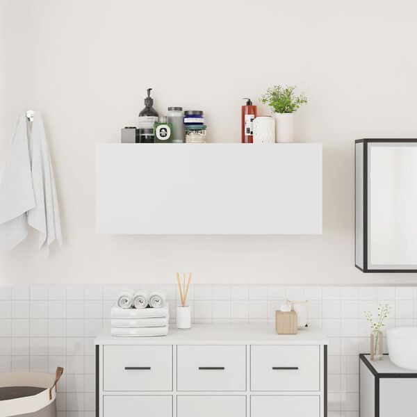 vidaXL Bathroom Wall Cabinet White 100x25x40 cm Engineered Wood