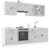 vidaXL 8 Piece Kitchen Cabinet Set Porto Concrete Grey Engineered Wood