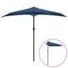 vidaXL Balcony Parasol with Aluminium Pole Blue 270x144x222 cm Half