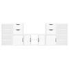 vidaXL 5 Piece TV Units with Storage ODDA White Solid Wood Pine