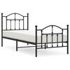 vidaXL Metal Bed Frame without Mattress with Footboard Black 90x200cm