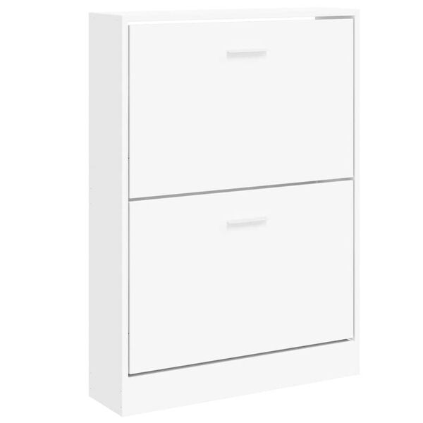 vidaXL Shoe Cabinet White 59x17x81 cm Engineered Wood