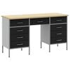 vidaXL Work Cabinet with Drawer 3 pcs Black Engineered Wood and Steel